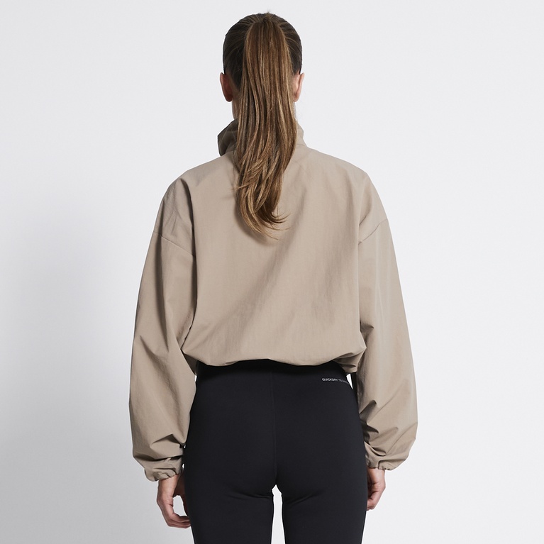 High neck sporty jacket "Windy" Taupe